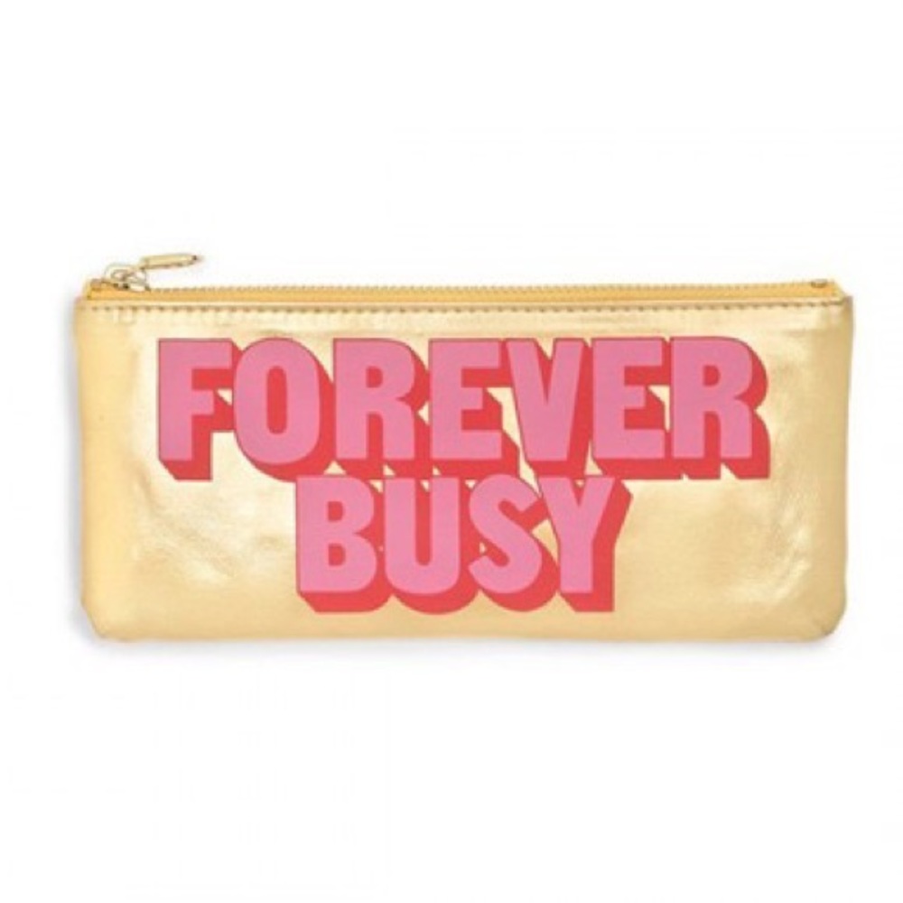 NWT Ban.Do Pencil Pouch (Metallic “Forever Busy”)